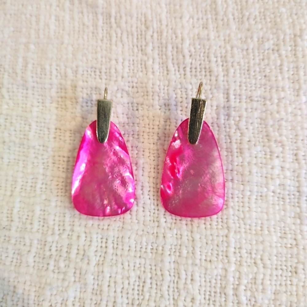 Kendra Scott Marty 14k Rose Gold Plated Azalea Illusion Shell Earrings Pink